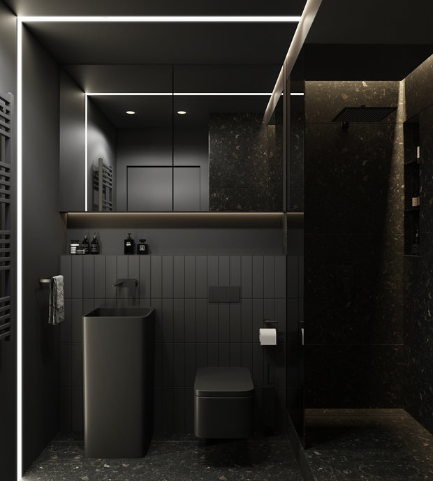 Фото из портфолио Минималистичная двухуровневая квартира в ЖК "Европейский Берег" г. Новосибириск – фотографии дизайна интерьеров на INMYROOM