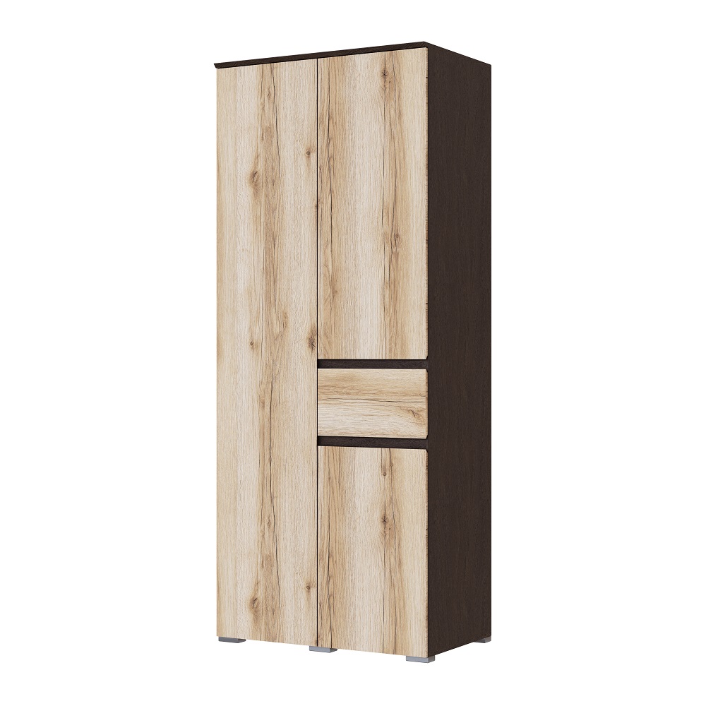 Шкаф двухстворчатый Плейона бежево-коричневого цвета