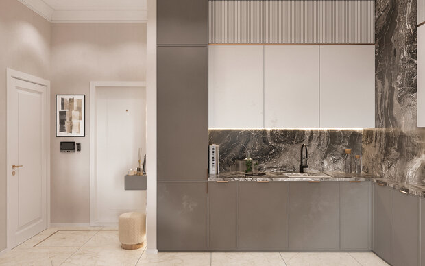 Фото из портфолио Дизайн интерьера квартиры в ЖК «ОМ» в стиле современной классики – фотографии дизайна интерьеров на INMYROOM