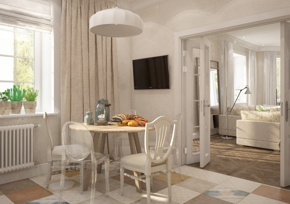 Фотография: Кухня и столовая в стиле Прованс и Кантри, Дом, Россия, Декор, Мебель и свет, Белый, Бежевый, Серый, Коричневый, Дом и дача, Павел Алексеев, Казань, dom-iz-brusa – фото на INMYROOM