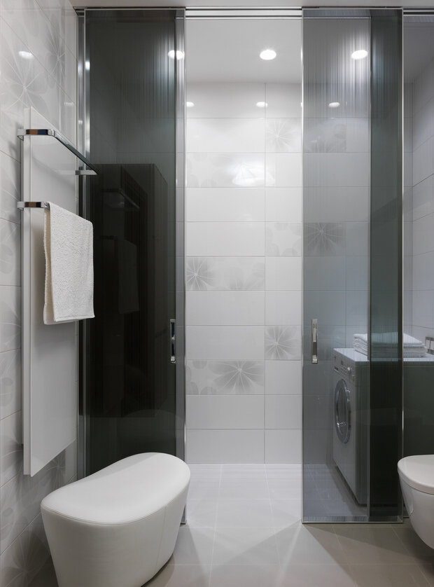 Фотография: Ванная в стиле Современный, Минимализм, Квартира, Проект дня, Москва, Михаил Новинский, 3 комнаты, 60-90 метров, Патриаршие пруды – фото на INMYROOM