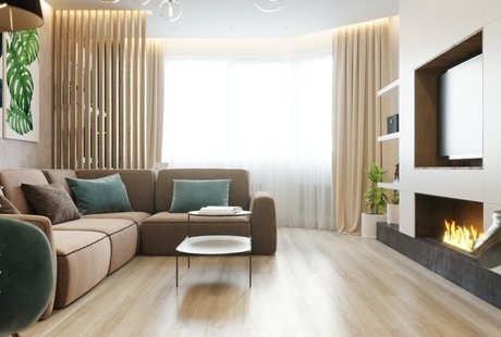 Дизайн квартиры в современном стиле 74 м² на Нагатинской