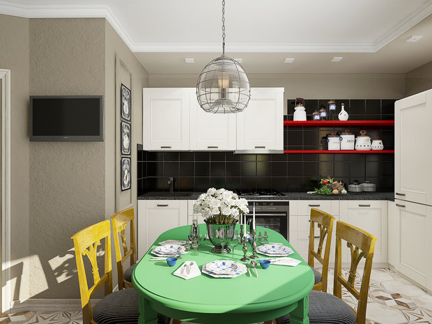 Фото из портфолио Двухкомнатная квартира в Москве в стиле фьюжн – фотографии дизайна интерьеров на INMYROOM