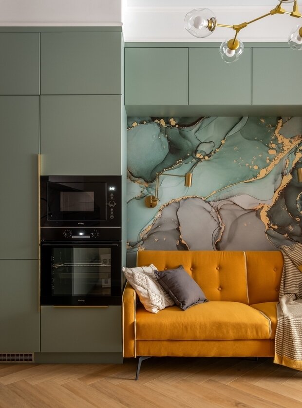 Фотография: Гостиная в стиле Современный, Малогабаритная квартира, Квартира, Студия, Проект недели, Москва, до 40 метров, Галина Овчинникова – фото на INMYROOM