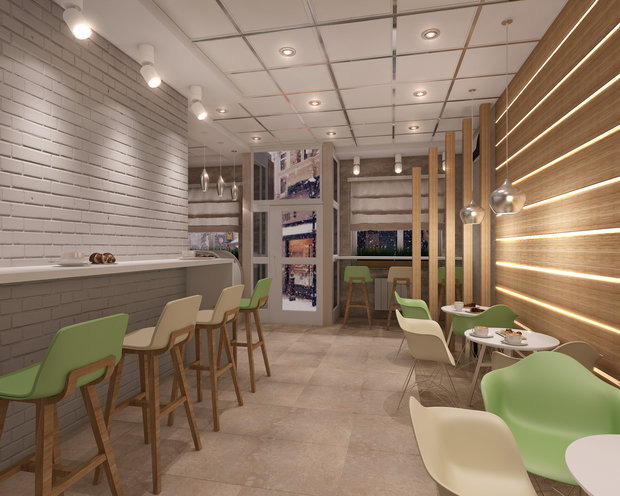 Фото из портфолио Проект кафе в Амурской области – фотографии дизайна интерьеров на INMYROOM