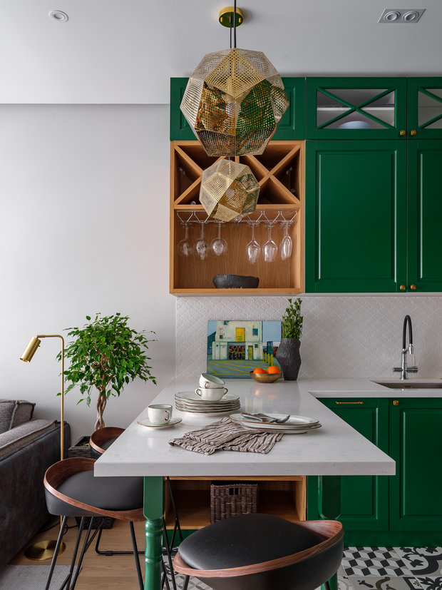 Фотография: Кухня и столовая в стиле Современный, Квартира, Проект недели, Москва, 3 комнаты, 40-60 метров, 60-90 метров, Светлана Капустина – фото на INMYROOM