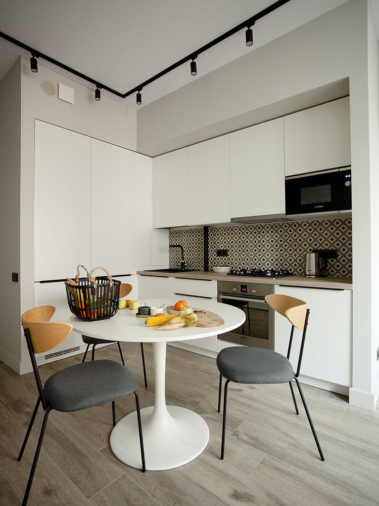 Фотография: Кухня и столовая в стиле Современный, Квартира, Проект недели, Москва, 1 комната, 40-60 метров, Аделина Шарапова – фото на INMYROOM Фотография: Кухня и столовая в стиле Современный, Квартира, Проект недели, Москва, 1 комната, 40-60 метров, Аделина Шарапова – фото на INMYROOM