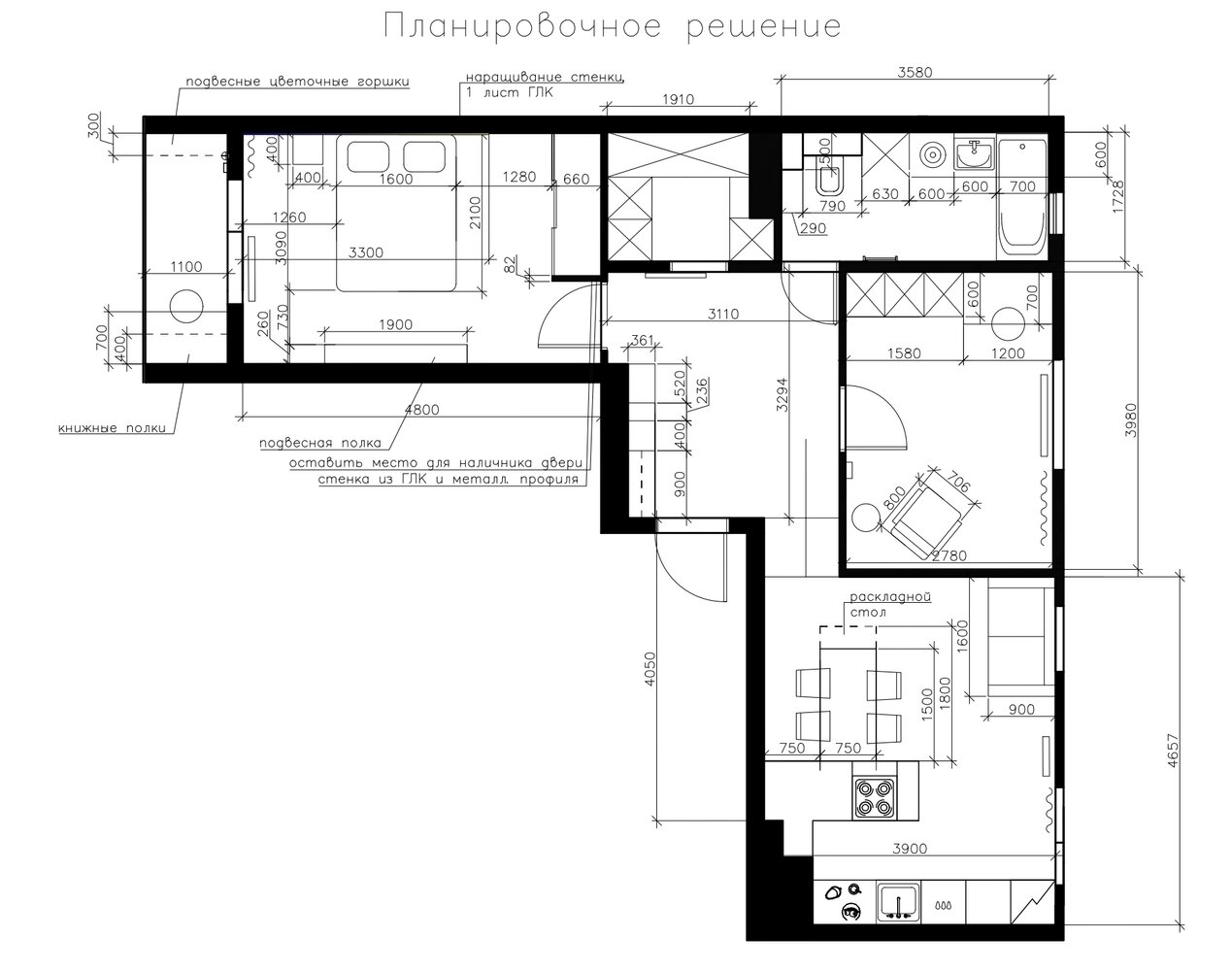 Фотография: Планировки в стиле , Современный, Квартира, Проект недели, Ленинградская область, 3 комнаты, 60-90 метров, Любовь Уткина – фото на INMYROOM