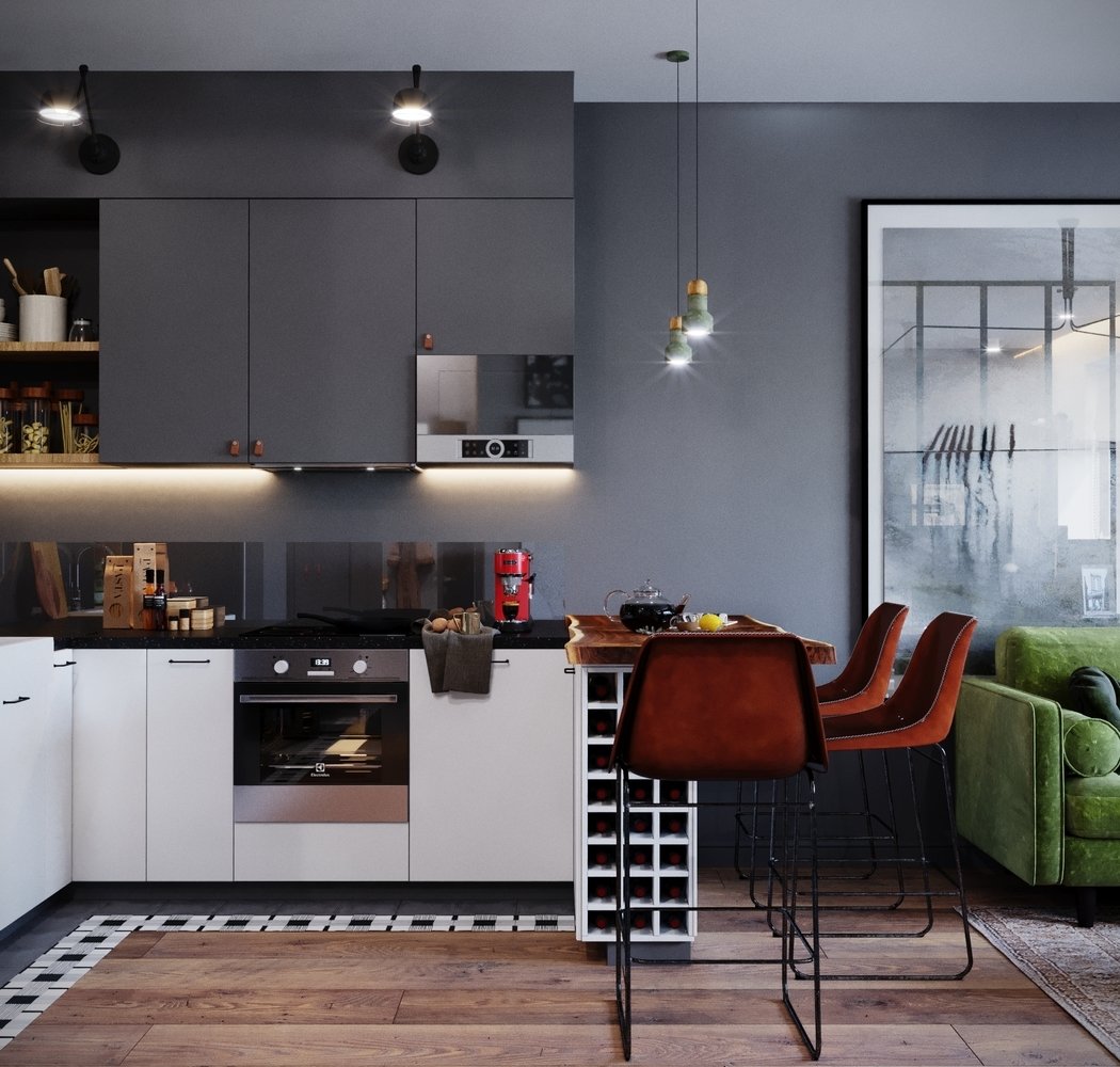 Фотография: Кухня и столовая в стиле Современный, Лофт, Скандинавский, Квартира, Студия, Проект дня, Красногорск, 40-60 метров, Монолитно-кирпичный, Студия 20:18, ЖК «Спасский мост» – фото на INMYROOM Фотография: Кухня и столовая в стиле Современный, Лофт, Скандинавский, Квартира, Студия, Проект дня, Красногорск, 40-60 метров, Монолитно-кирпичный, Студия 20:18, ЖК «Спасский мост» – фото на INMYROOM