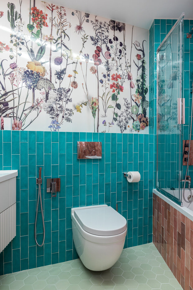 Фотография: Ванная в стиле Современный, Квартира, Проект недели, Санкт-Петербург, Монолитный дом, 4 и больше, Более 90 метров, Александра Сакмарова – фото на INMYROOM