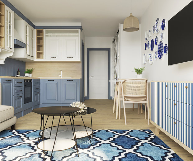 Фото из портфолио Проект студии в средиземноморском стиле – фотографии дизайна интерьеров на INMYROOM