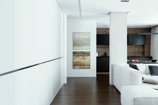 Фотография: Гостиная в стиле Минимализм, Квартира, Проект недели, Минск, 3 комнаты, Более 90 метров, Татьяна Манцевич – фото на INMYROOM