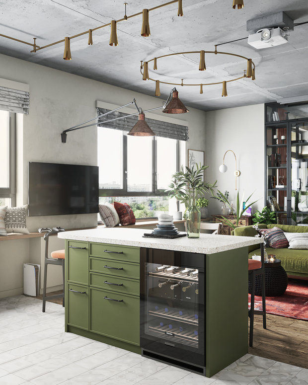 Фотография: Кухня и столовая в стиле Эклектика, Квартира, Проект недели, Москва, ToTaste Studio, 3 комнаты, 60-90 метров – фото на INMYROOM