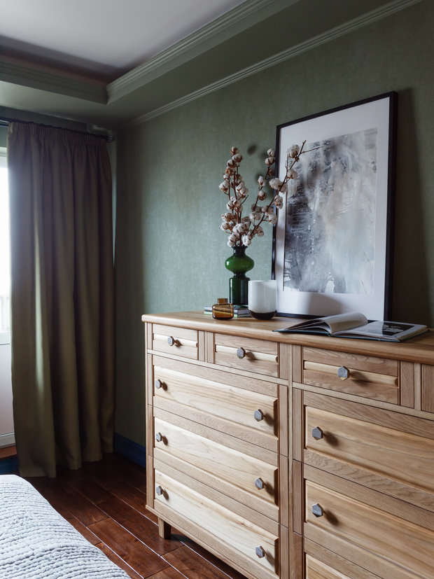 Фотография: Спальня в стиле Современный, Эко, Эклектика, Квартира, Проект недели, Москва, 1 комната, 40-60 метров, Светлана Куксова – фото на INMYROOM