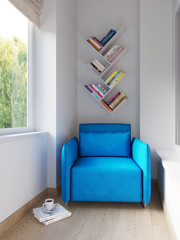 Фотография: Балкон в стиле Минимализм, Современный, Малогабаритная квартира, Квартира, Студия, Проект недели, Санкт-Петербург, Никита Зуб, Монолитный дом, до 40 метров – фото на INMYROOM