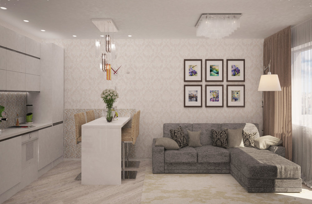 Фотография: в стиле , Современный, Квартира, Россия, Ariston, Проект недели, Новосибирск, Grohe, Tarkett, Нansgrohe, гардеробная в однушке, интерьер однушки, Наталья Гурьянова, Bilbao, Onix-Violet, Secret Club, спальня вместо кухни, обустройство однушки, Монолитный дом, 1 комната, 40-60 метров – фото на INMYROOM