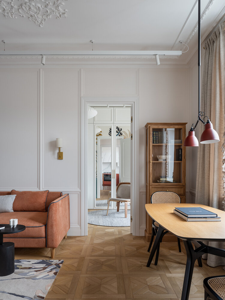 Фотография: Гостиная в стиле Современный, Винтажный, Квартира, Проект недели, Москва, Сталинка, 2 комнаты, 40-60 метров, Марина Трошина – фото на INMYROOM Фотография: Гостиная в стиле Современный, Винтажный, Квартира, Проект недели, Москва, Сталинка, 2 комнаты, 40-60 метров, Марина Трошина – фото на INMYROOM