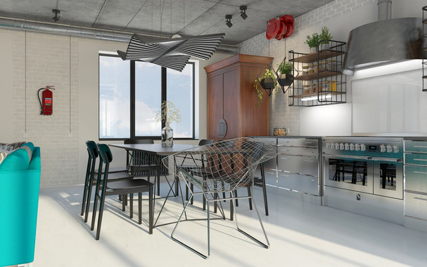 Фото из портфолио Дизайн пентхауса в стиле лофт "Смоленская 14" – фотографии дизайна интерьеров на INMYROOM