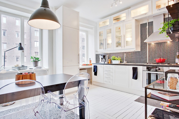 Фотография: Кухня и столовая в стиле Скандинавский, Малогабаритная квартира, Квартира, Дома и квартиры – фото на INMYROOM