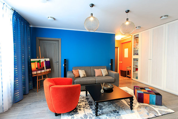 Фото из портфолио Оранжевое с синим – фотографии дизайна интерьеров на INMYROOM