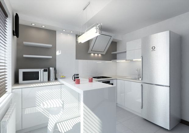 Фотография: Кухня и столовая в стиле Современный, Хай-тек, Квартира, Дома и квартиры, Минимализм, Проект недели – фото на INMYROOM