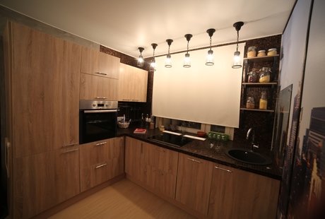 Кухня с видом на Манхеттен