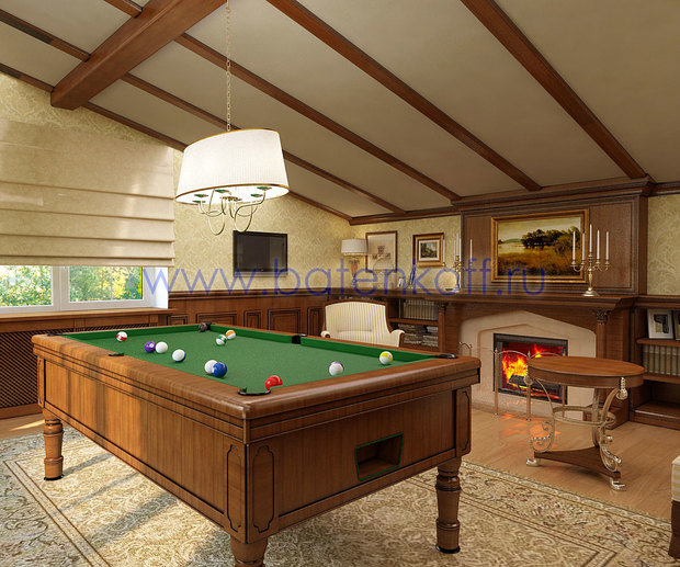 Фото из портфолио Дизайн проект бильярдной в классическом стиле в Сысерть  – фотографии дизайна интерьеров на InMyRoom.ru