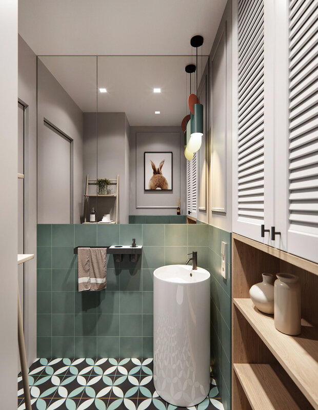 Фотография: Ванная в стиле Современный, Скандинавский, Квартира, Проект недели, Санкт-Петербург, 3 комнаты, 60-90 метров, Олег Минц, MINTS INTERIORS – фото на INMYROOM