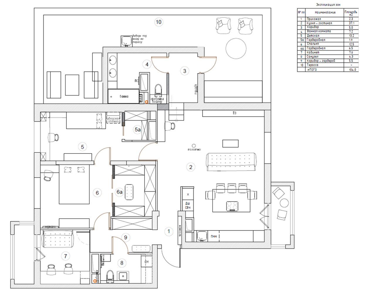 План с расстановкой мебели План с расстановкой мебели
