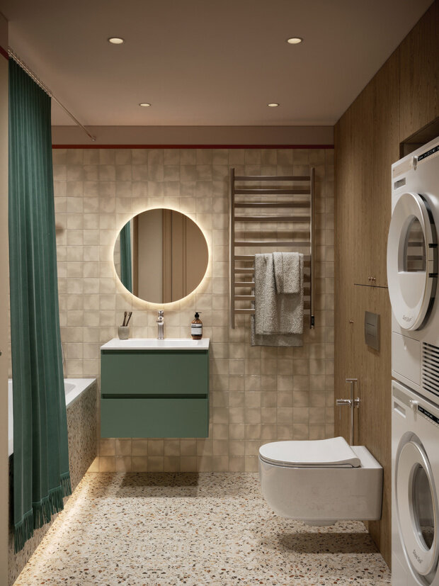 Фотография: Ванная в стиле Современный, Квартира, Проект дня, Московская область, Ирина Собыленская, 4 и больше, 60-90 метров, эклектичный с элементами этники и современного дизайна – фото на INMYROOM