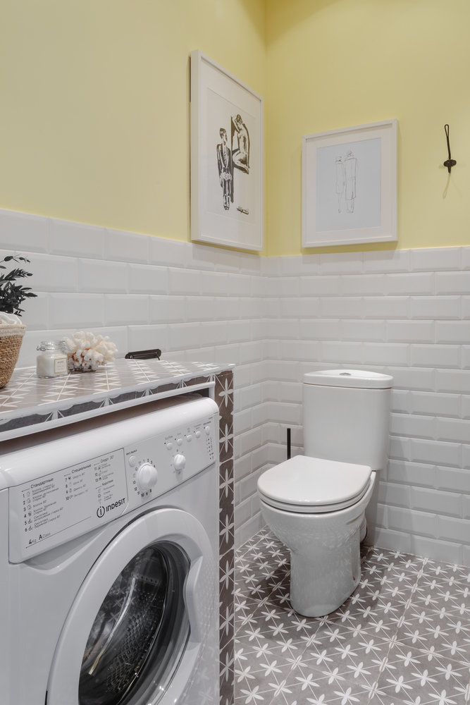 Фотография: Ванная в стиле Скандинавский, Современный, Малогабаритная квартира, Квартира, Студия, Проект недели, Москва, до 40 метров, Ирина Бебешина – фото на INMYROOM