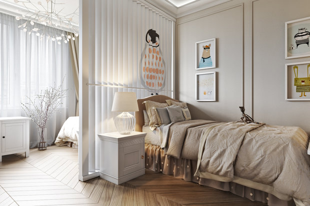 Фотография: Детская в стиле Классический, Современный, Квартира, Проект недели, Санкт-Петербург, 3 комнаты, Более 90 метров, Монолитно-кирпичный, Дарья Баранович – фото на INMYROOM