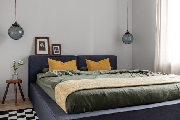 Фотография: Спальня в стиле Скандинавский, Современный, Эклектика, Квартира, Проект недели, Казахстан, Астана, 3 комнаты, 60-90 метров, Евгения Мараськова-Григорянц – фото на INMYROOM