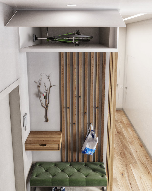 Фотография: Прихожая в стиле Современный, Лофт, Квартира, Проект недели, Москва, Эко, 2 комнаты, 60-90 метров – фото на INMYROOM