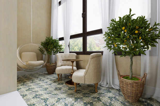 Фотография: Балкон в стиле Эклектика, Квартира, Проект недели, Москва, Светлана Гаврилова, 3 комнаты, Более 90 метров – фото на INMYROOM