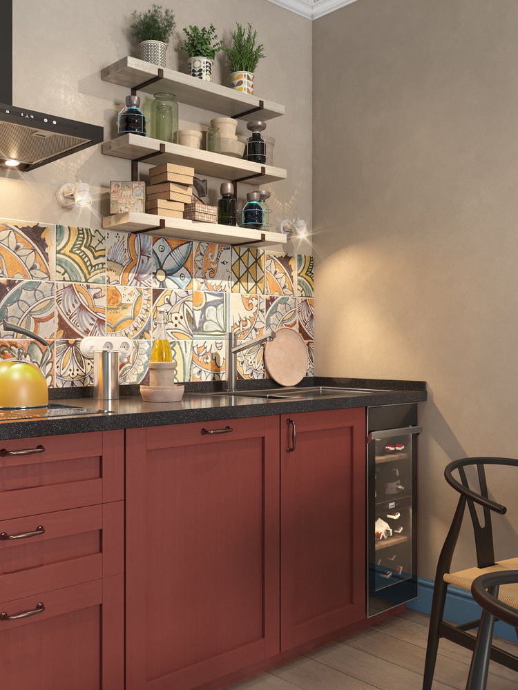 Фотография: Кухня и столовая в стиле Современный, Эклектика, Квартира, Проект недели, Санкт-Петербург, Cubiq Studio, Монолитный дом, 1 комната, 40-60 метров, ЖК «Николаевский Ансамбль» – фото на INMYROOM Фотография: Кухня и столовая в стиле Современный, Эклектика, Квартира, Проект недели, Санкт-Петербург, Cubiq Studio, Монолитный дом, 1 комната, 40-60 метров, ЖК «Николаевский Ансамбль» – фото на INMYROOM