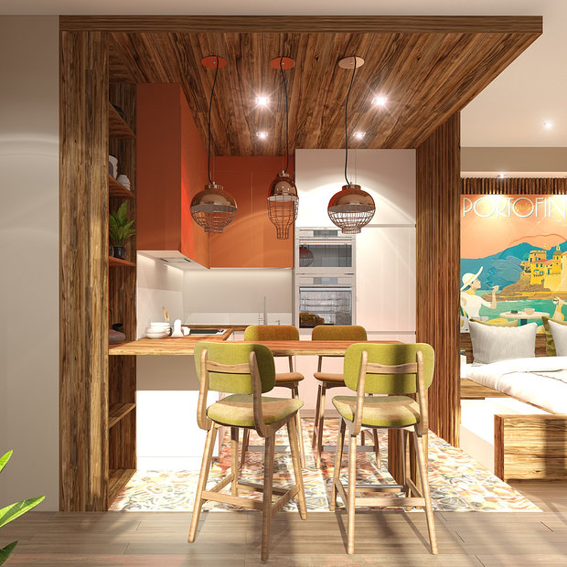 Фото из портфолио SUNNY STUDIO IN THE CITY CENTER – фотографии дизайна интерьеров на INMYROOM