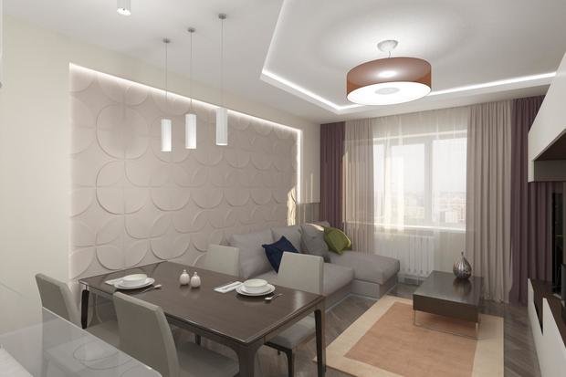 Фото из портфолио Гостиная-кухня-столовая – фотографии дизайна интерьеров на INMYROOM