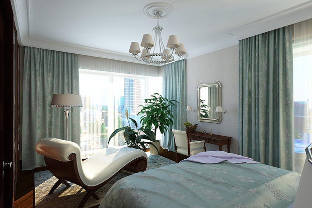 Фото из портфолио Классическая спальня в фиолетово-зеленых тонах – фотографии дизайна интерьеров на INMYROOM