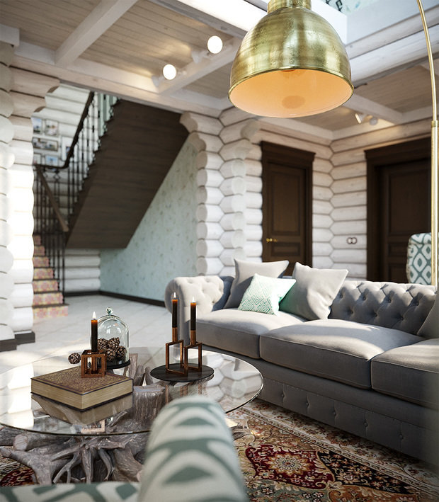 Фотография: Гостиная в стиле Прованс и Кантри, Дом, Проект недели, Дом и дача, Ирина Васильева, 4 и больше, Более 90 метров, Егорьевск – фото на INMYROOM