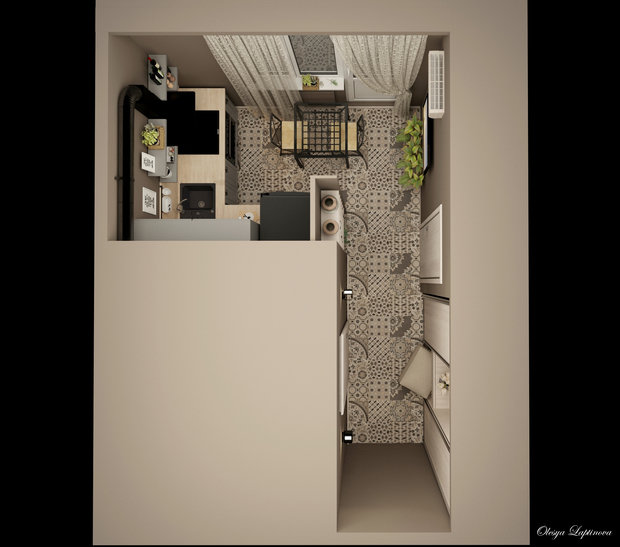 Фото из портфолио Квартира в Краснодаре, что можно сделать в бюджет 800т.р. на 35кв.м. – фотографии дизайна интерьеров на INMYROOM