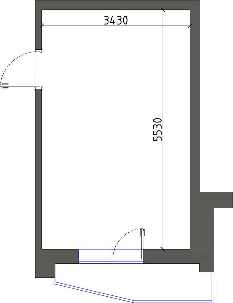 Планировка комнаты площадью 18,9 кв. м в однокомнатной квартире 38,4 кв. м в панельном доме серии П-44 Планировка комнаты площадью 18,9 кв. м в однокомнатной квартире 38,4 кв. м в панельном доме серии П-44