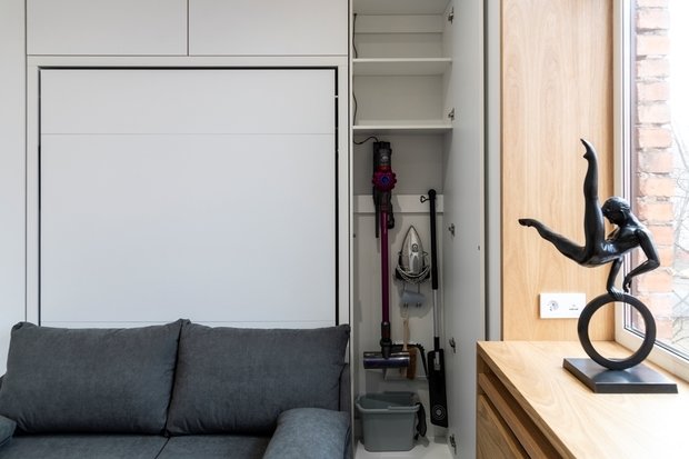 Фотография: Гостиная в стиле Минимализм, Малогабаритная квартира, Квартира, Студия, Проект недели, Москва, до 40 метров, Марина Пахомова – фото на INMYROOM