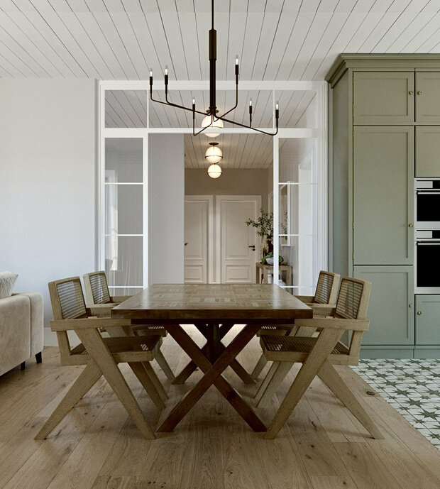 Фотография: Кухня и столовая в стиле Скандинавский, Современный, Эклектика, Винтажный, Дом, Проект дня, Дача, Москва, Дом и дача, 4 и больше, Более 90 метров, Вера Шеверденок – фото на INMYROOM