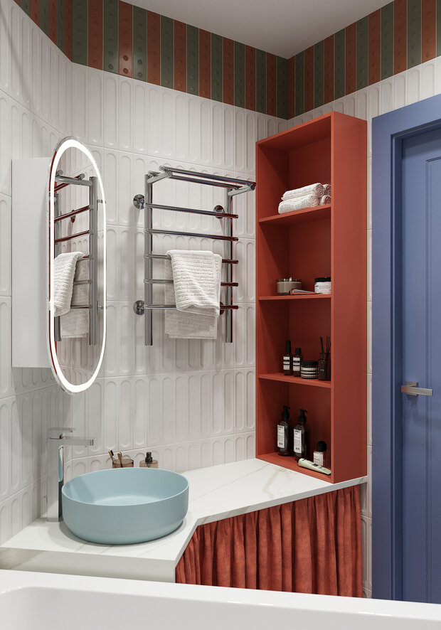 Фотография: Ванная в стиле Современный, Эклектика, Квартира, Проект дня, Санкт-Петербург, Ирина Собыленская, Панельный дом, 3 комнаты, 40-60 метров, 60-90 метров – фото на INMYROOM