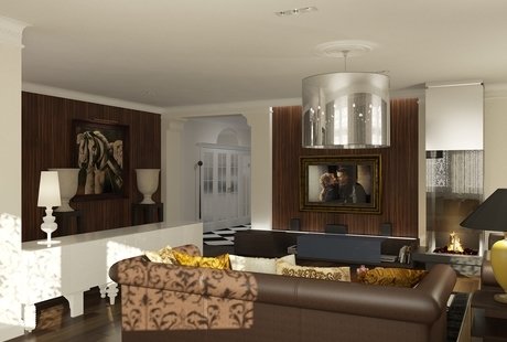 современное ар-деко, гостиная, с MOOOI конем