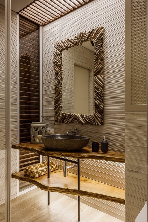 Фотография: Ванная в стиле Современный, Эко, Квартира, Проект недели, Сочи, 2 комнаты, 40-60 метров – фото на INMYROOM