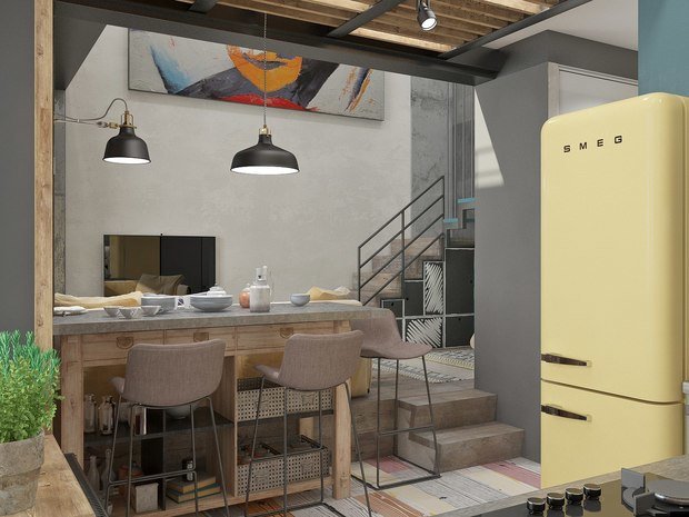 Фото из портфолио Двухуровневый лофт в "Пятницких кварталах" г.Москва – фотографии дизайна интерьеров на INMYROOM