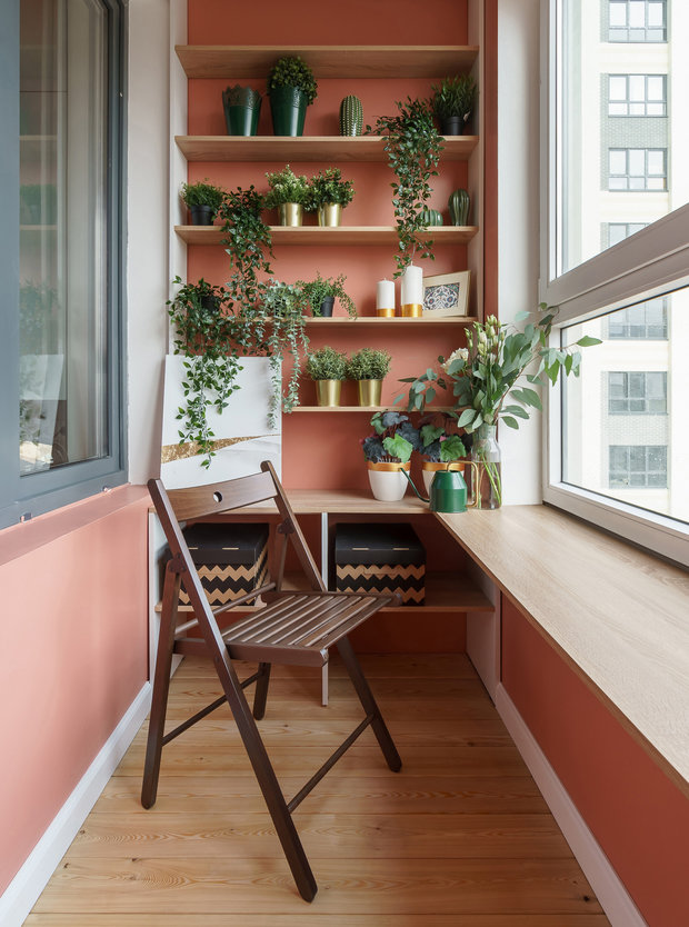 Фотография: Балкон в стиле Современный, Малогабаритная квартира, Квартира, Проект недели, Санкт-Петербург, 1 комната, до 40 метров, Александра Сакмарова – фото на INMYROOM