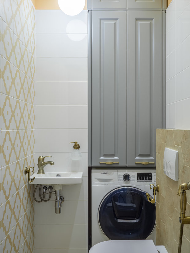 Фотография: Ванная в стиле Современный, Классический, Квартира, Проект недели, Москва, 3 комнаты, 60-90 метров, Bilbao Design, Светлана Конькова, Екатерина Малиновская – фото на INMYROOM